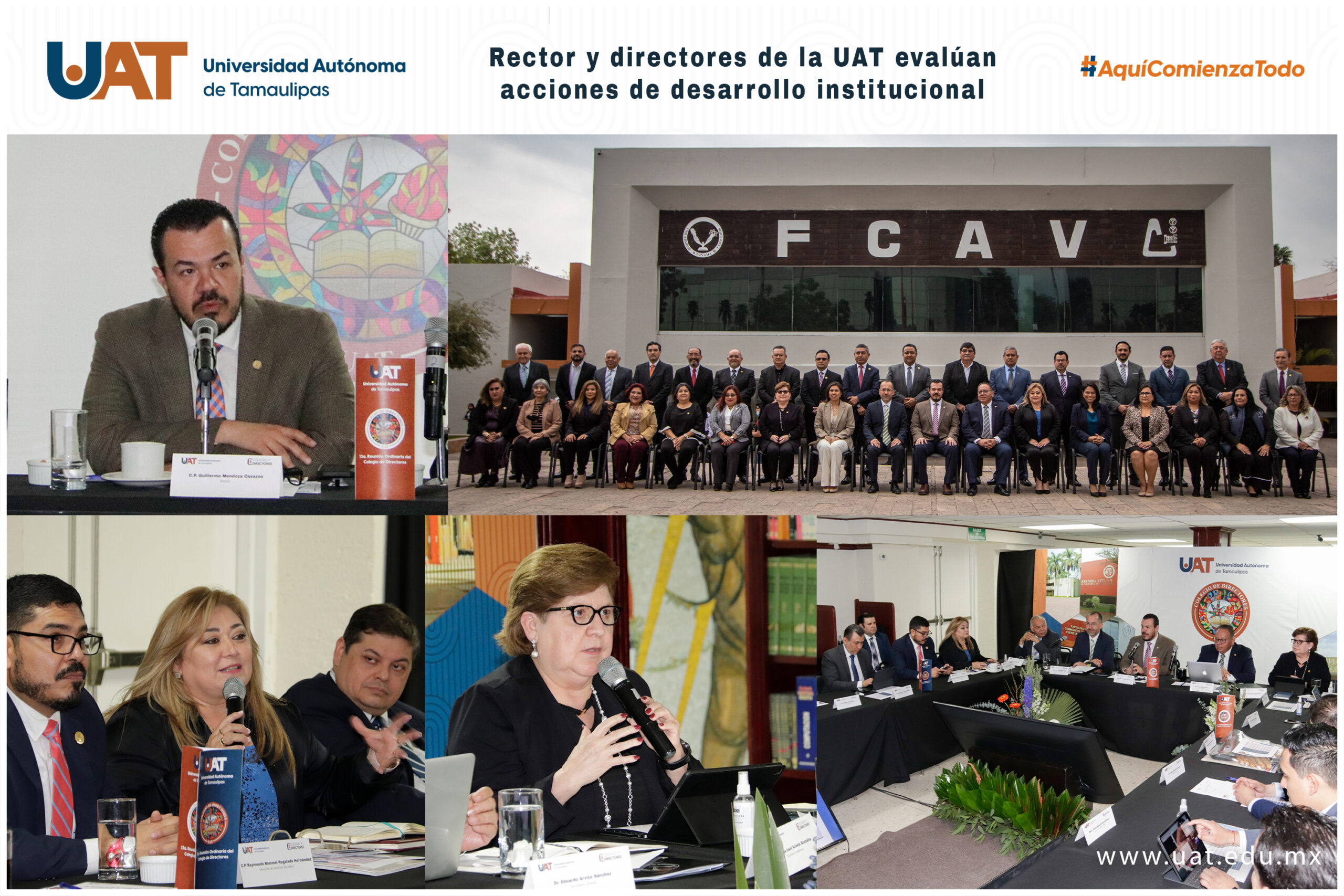 Rector y directores de la UAT evalúan acciones de desarrollo institucional